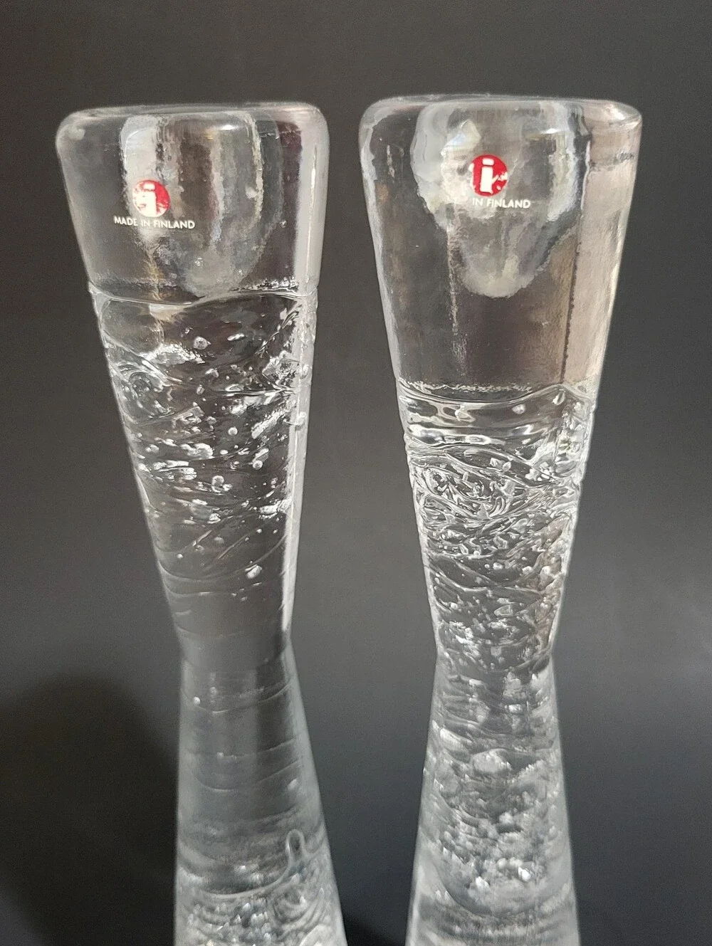 Pair Iittala Arkipelago Hourglass Candlestick Holders Timo Sarpenava Vtg 60s MCM